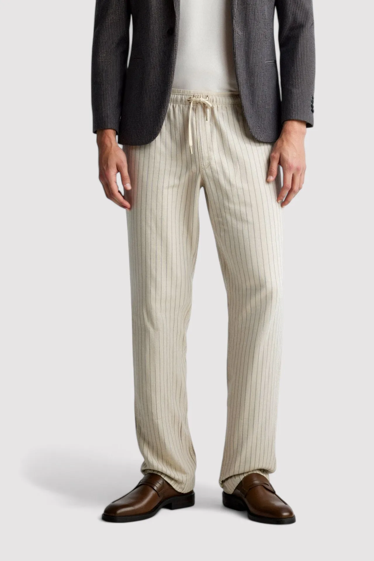 Ancien | Men's Old Money Breathable Solid Drawstring Linen Pants