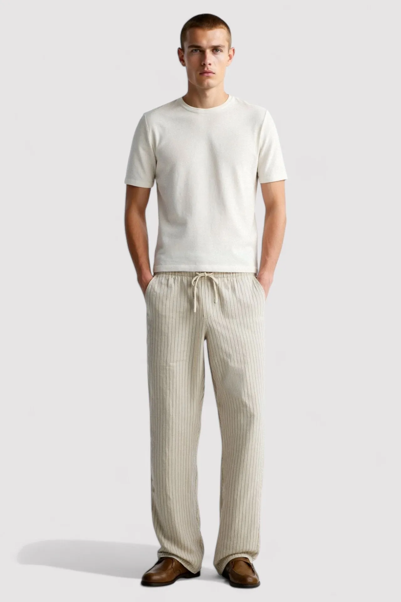Ancien | Men's Old Money Breathable Solid Drawstring Linen Pants