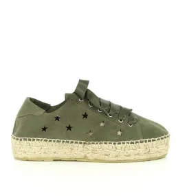 Calzanor 2053 Stars Khaki Lace-Up Espadrilles