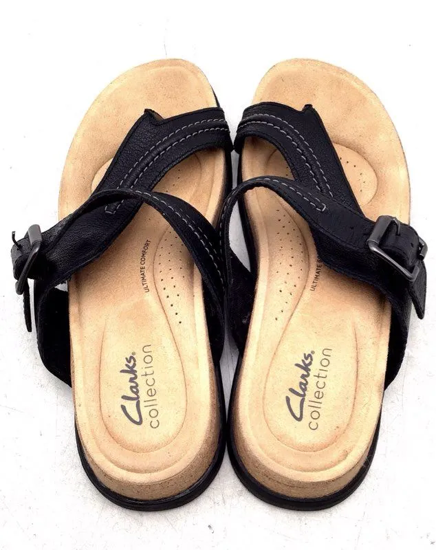 Clarks Men's 28245 Black Strappy Sandals - Size 7