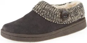 Clarks Women's Knit Scuff Leather Slipper Mules Sweater Cuff Clog (10, Grey)