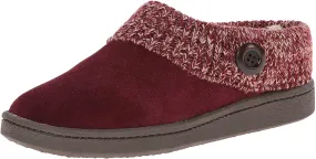 Clarks Women's Knit Scuff Leather Slipper Mules Sweater Cuff Clog (7, Berry)