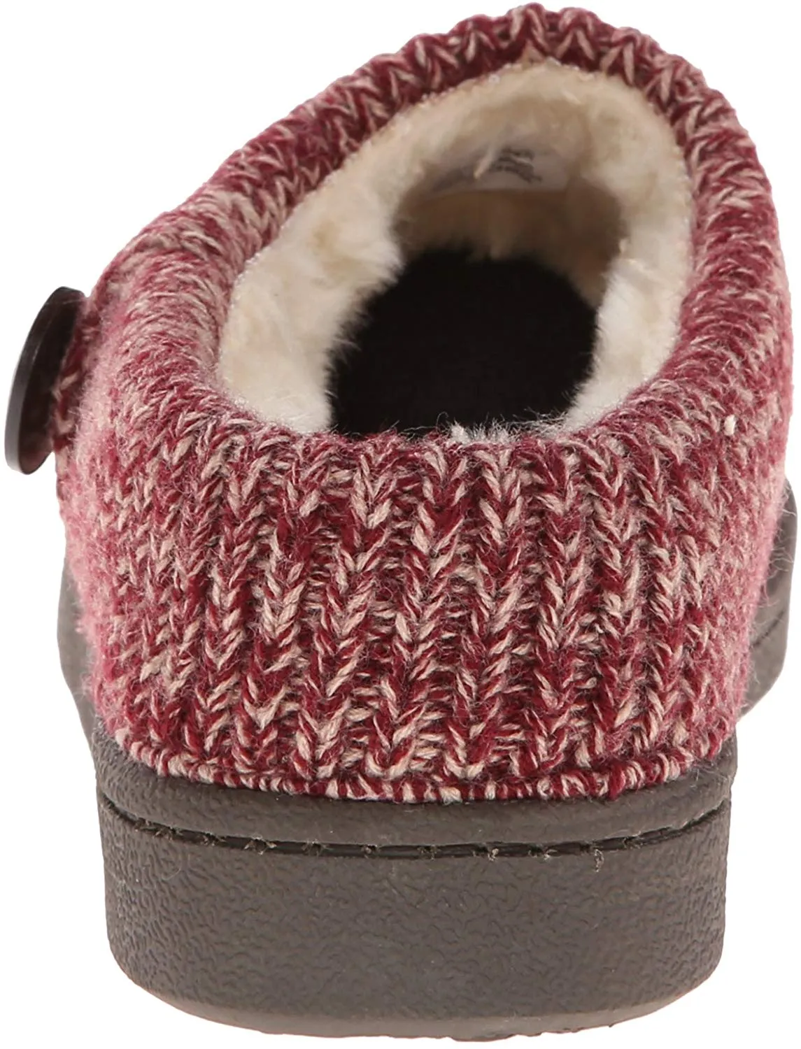 Clarks Women's Knit Scuff Leather Slipper Mules Sweater Cuff Clog (7, Berry)