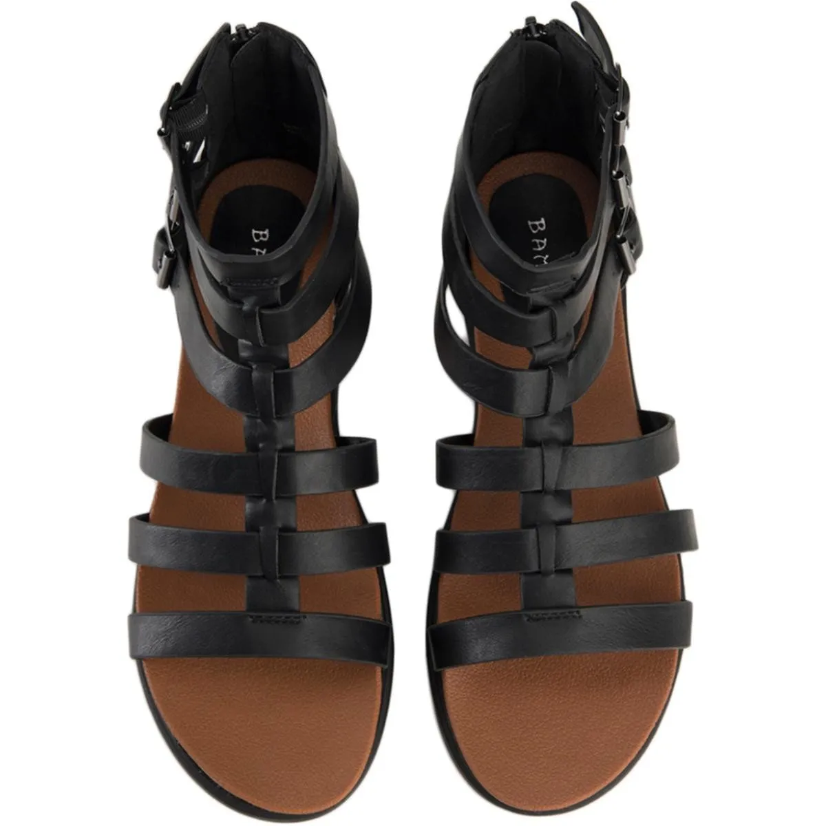 Dewey-25S Strappy Flat Sandal Black
