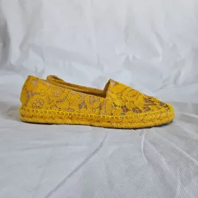 Dolce & Gabanna yellow lace espadrilles