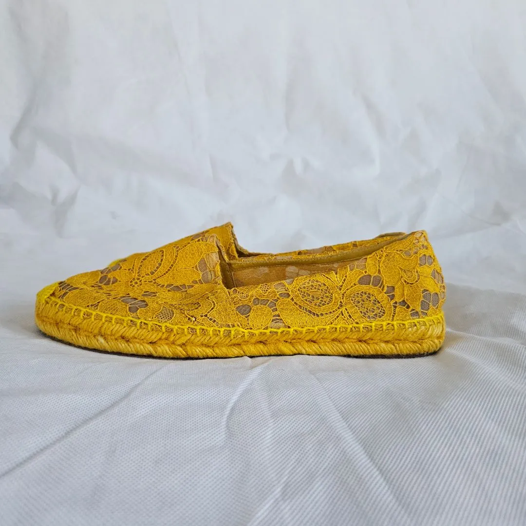 Dolce & Gabanna yellow lace espadrilles