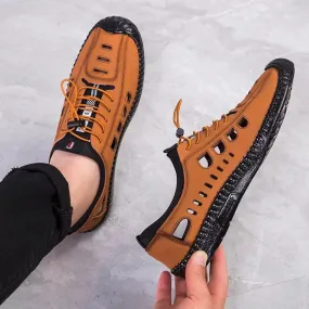 Handmade Soft Flat Bottom Breathable Hole Shoes