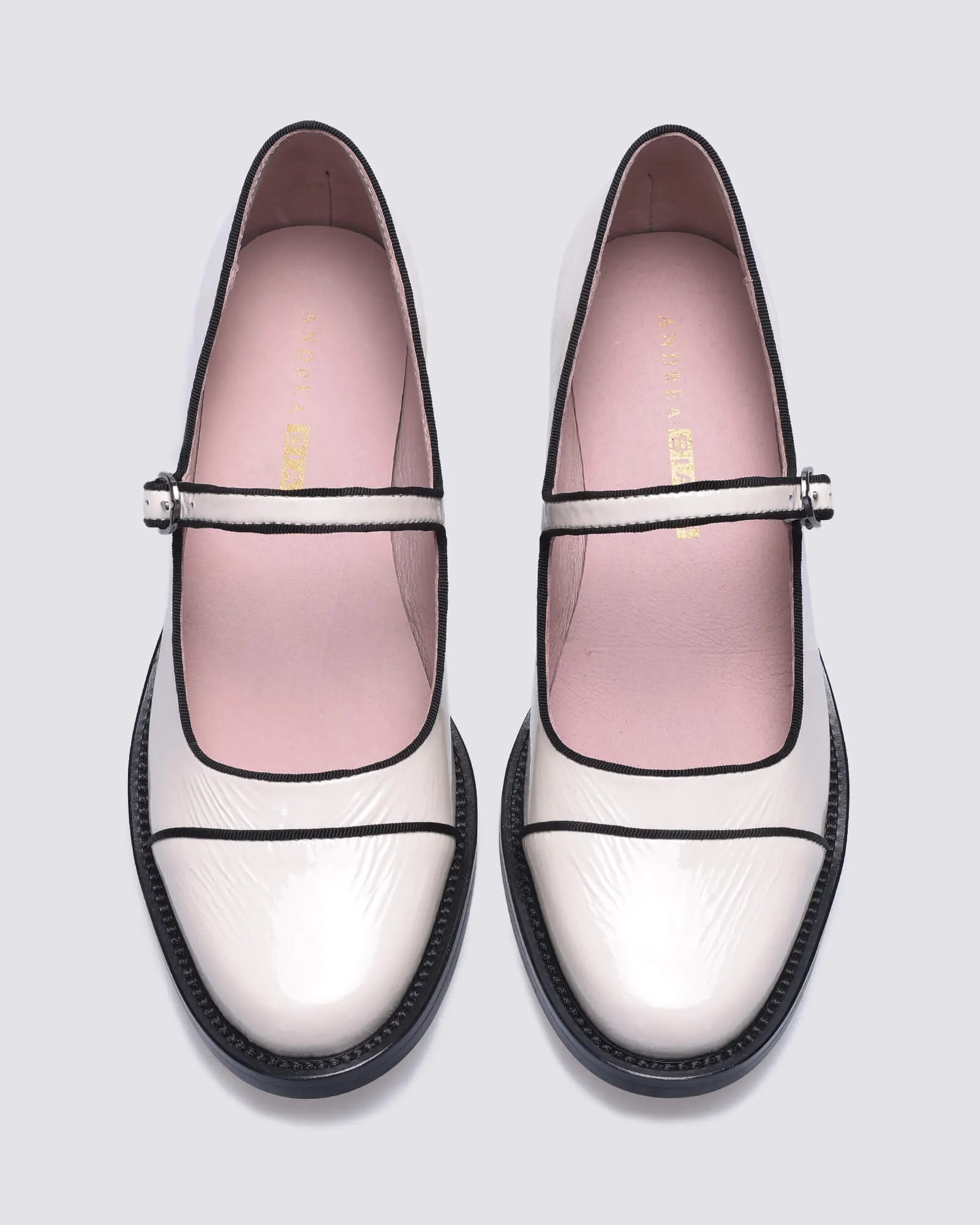 JUICY MARYJANE FLATS ECRU PATENT LEATHER
