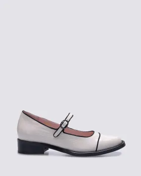 JUICY MARYJANE FLATS ECRU PATENT LEATHER