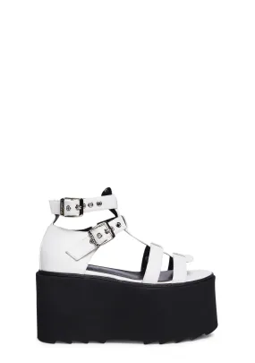 Just Peachy Platform Sandals - White