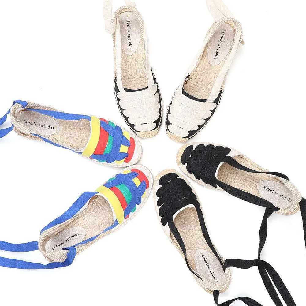Lace-Up Espadrille Sandals - Beige
