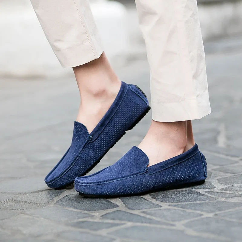 Men's Loafers - Genuine Leather, Breathable, Suede Moccasins - M4