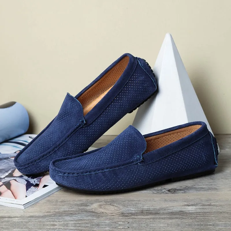 Men's Loafers - Genuine Leather, Breathable, Suede Moccasins - M4