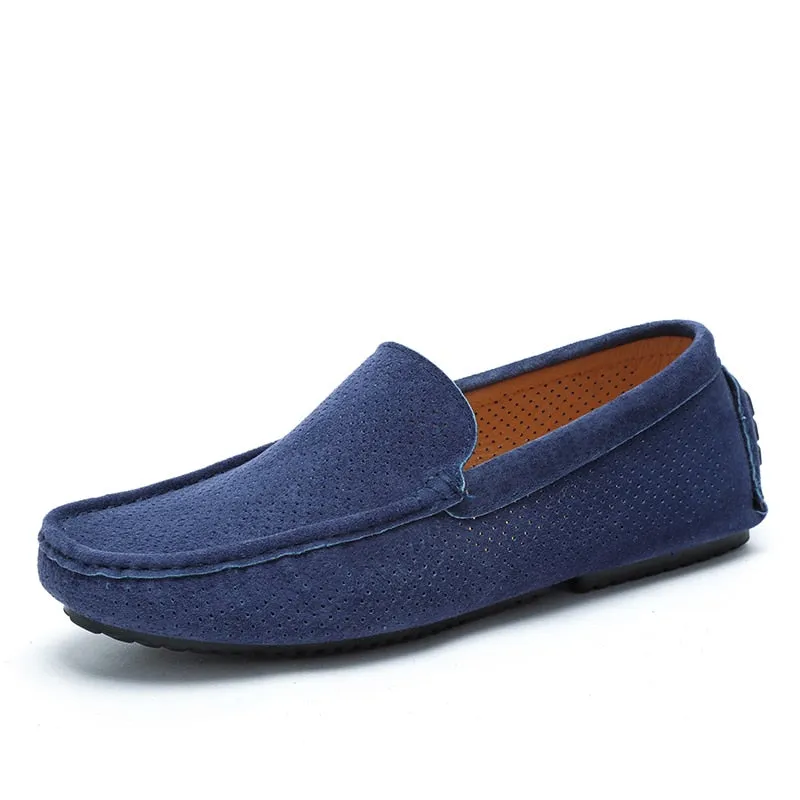 Men's Loafers - Genuine Leather, Breathable, Suede Moccasins - M4