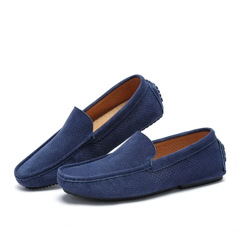 Men's Loafers - Genuine Leather, Breathable, Suede Moccasins - M4