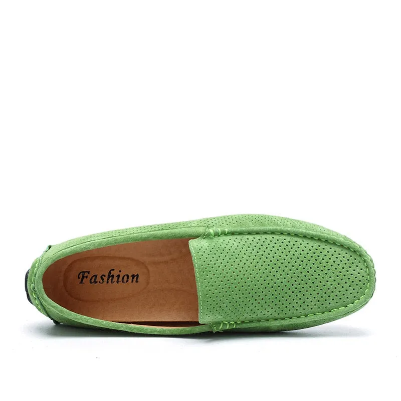 Men's Loafers - Genuine Leather, Breathable, Suede Moccasins - M4