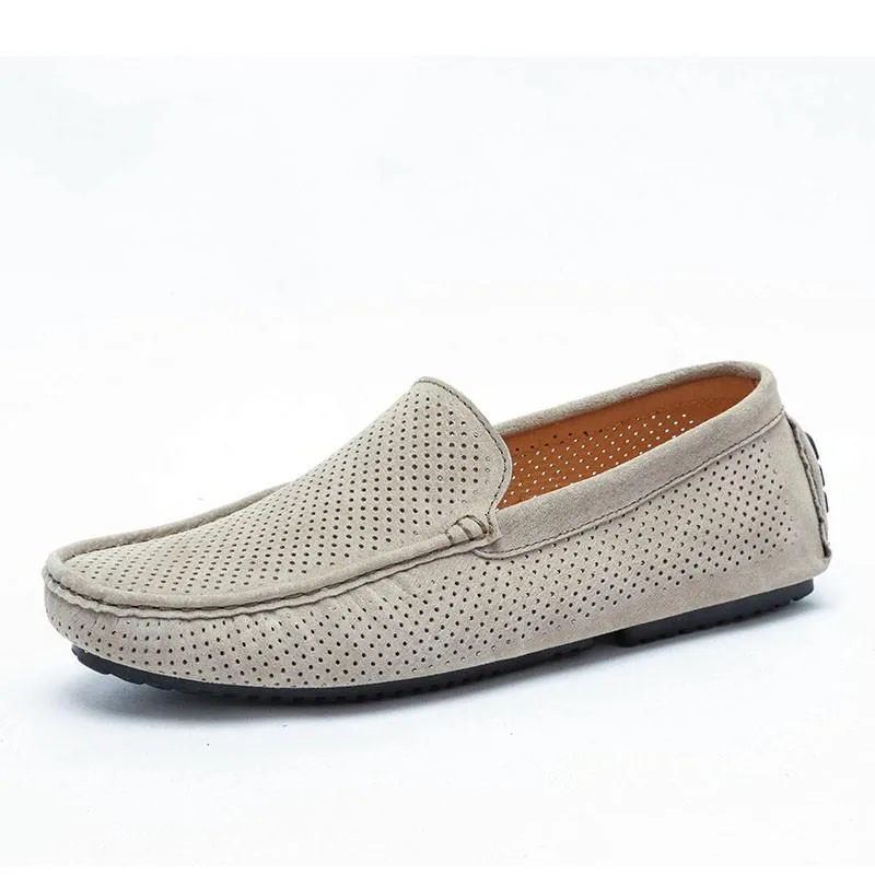 Men's Loafers - Genuine Leather, Breathable, Suede Moccasins - M4