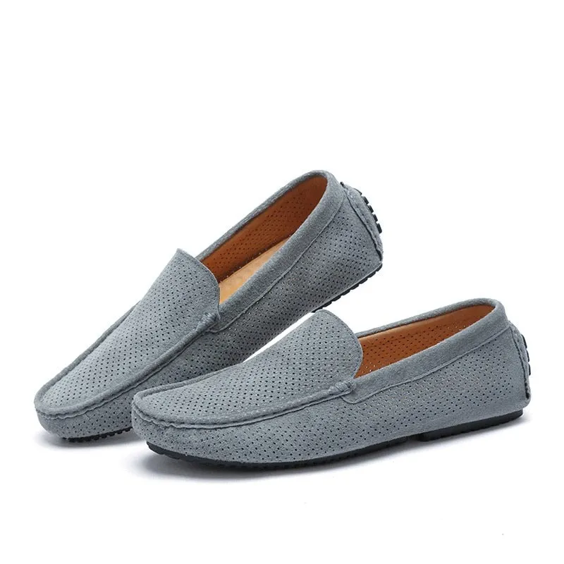 Men's Loafers - Genuine Leather, Breathable, Suede Moccasins - M4
