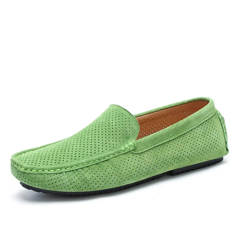 Men's Loafers - Genuine Leather, Breathable, Suede Moccasins - M4