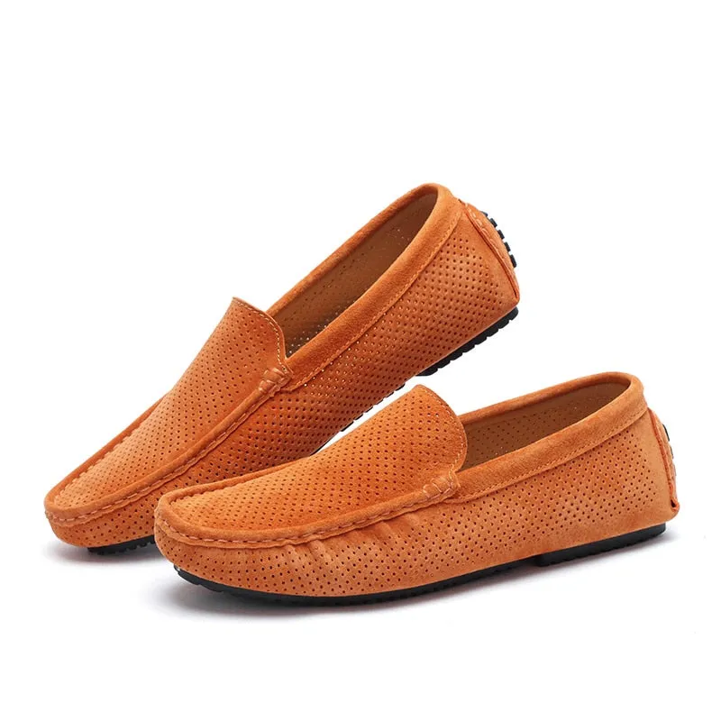Men's Loafers - Genuine Leather, Breathable, Suede Moccasins - M4