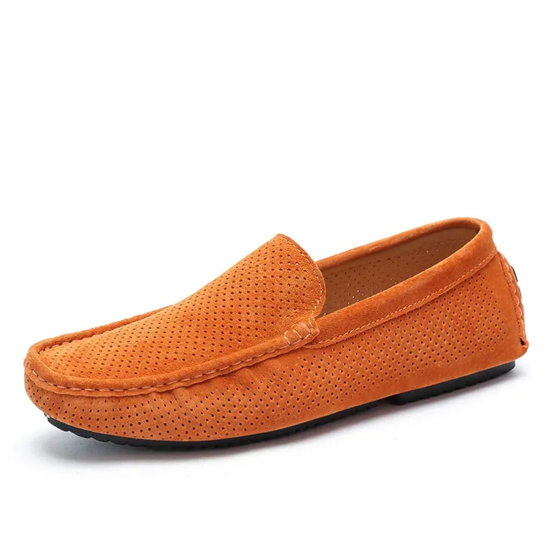 Men's Loafers - Genuine Leather, Breathable, Suede Moccasins - M4