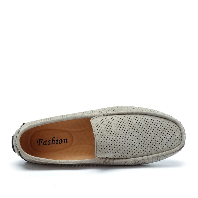 Men's Loafers - Genuine Leather, Breathable, Suede Moccasins - M4