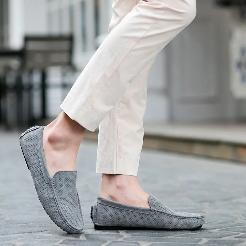 Men's Loafers - Genuine Leather, Breathable, Suede Moccasins - M4
