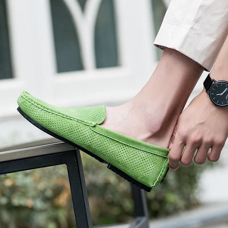Men's Loafers - Genuine Leather, Breathable, Suede Moccasins - M4