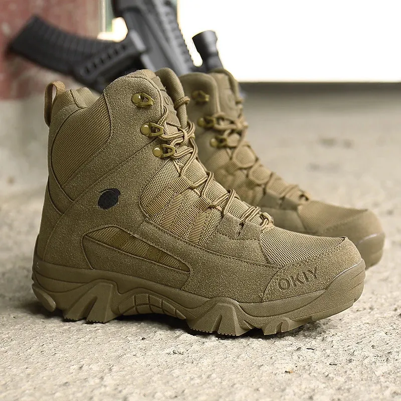 Military Ankle Boots Genuine Leather Tactical Man Boots