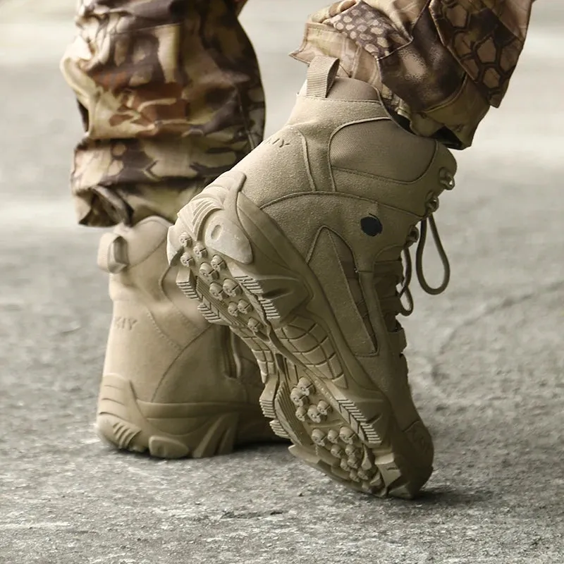 Military Ankle Boots Genuine Leather Tactical Man Boots