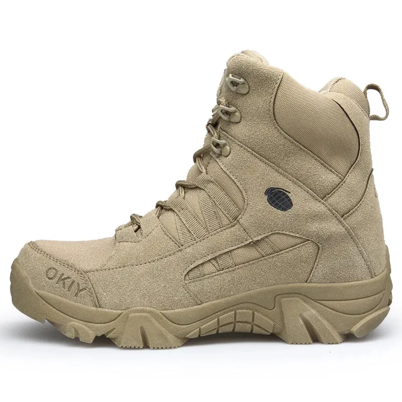 Military Ankle Boots Genuine Leather Tactical Man Boots