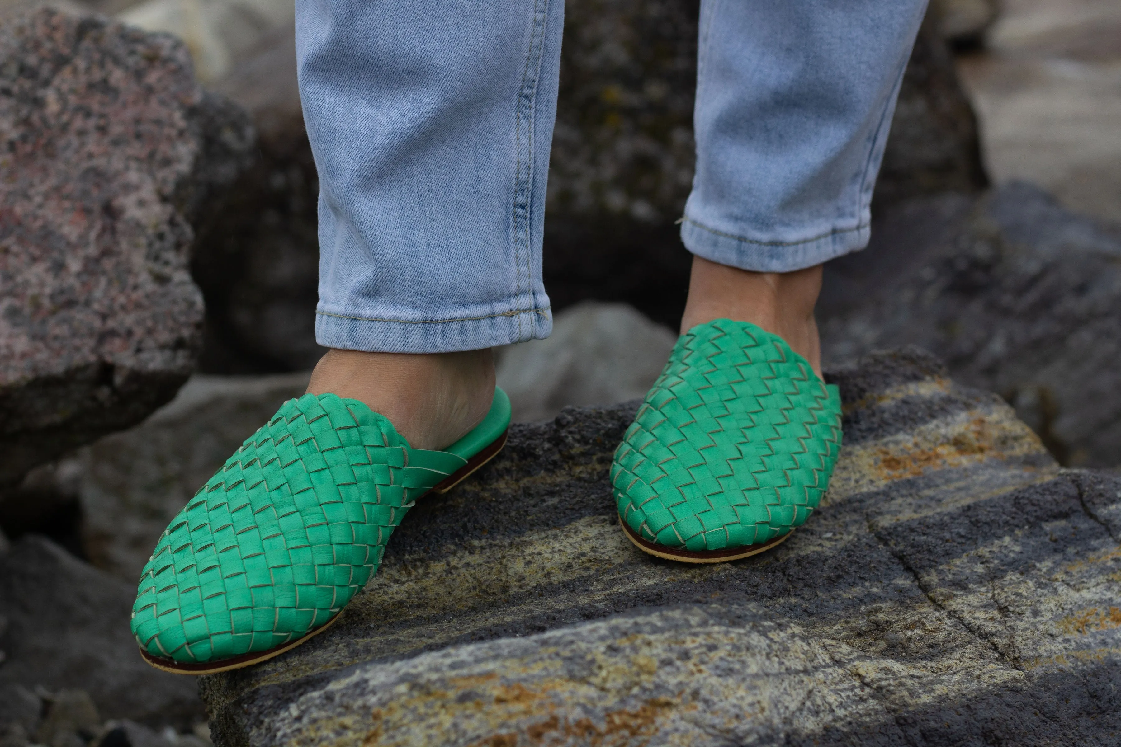 Nyah Woven Mule Green