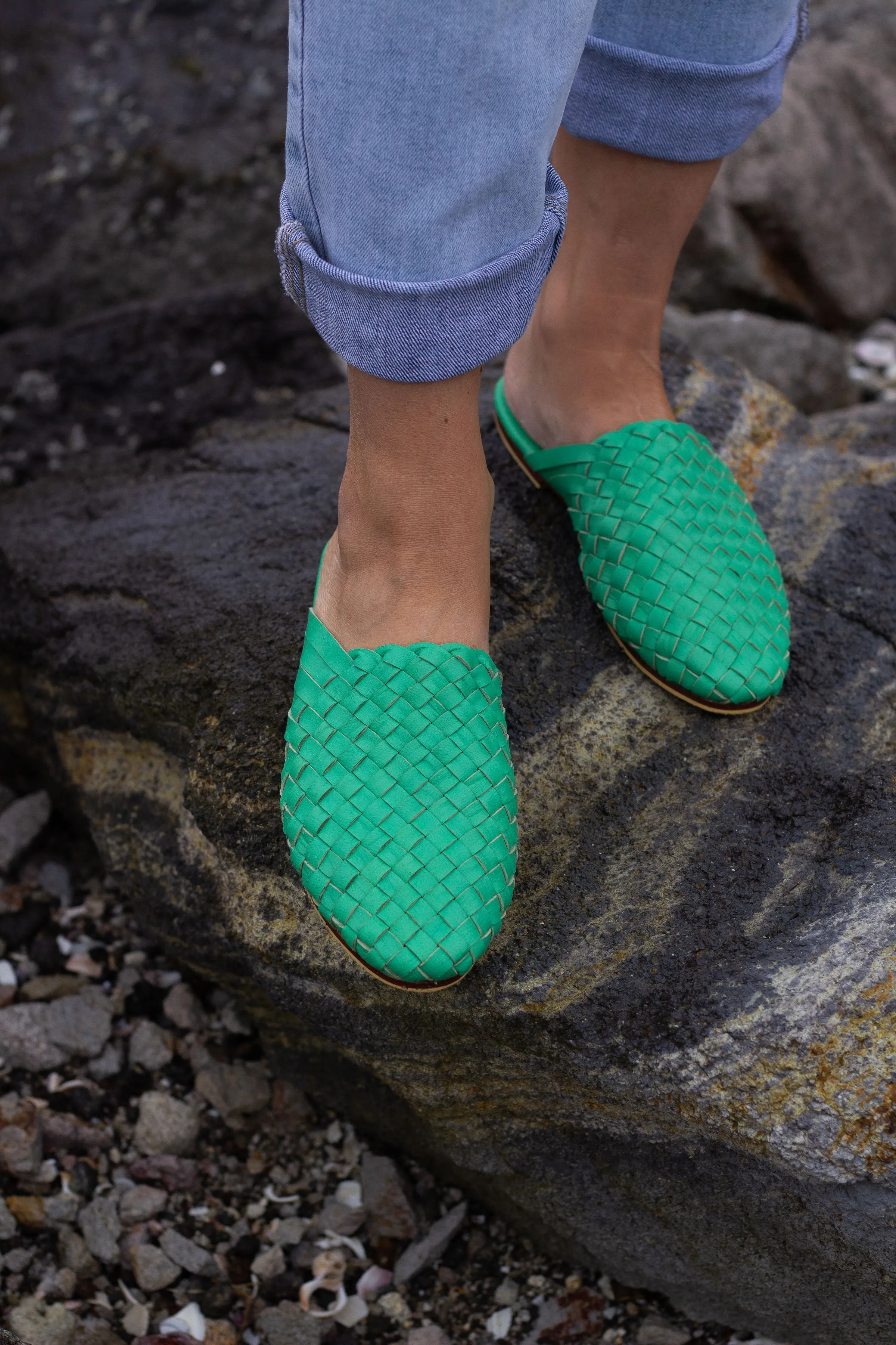 Nyah Woven Mule Green