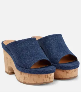Oli Platform Mules In Denim