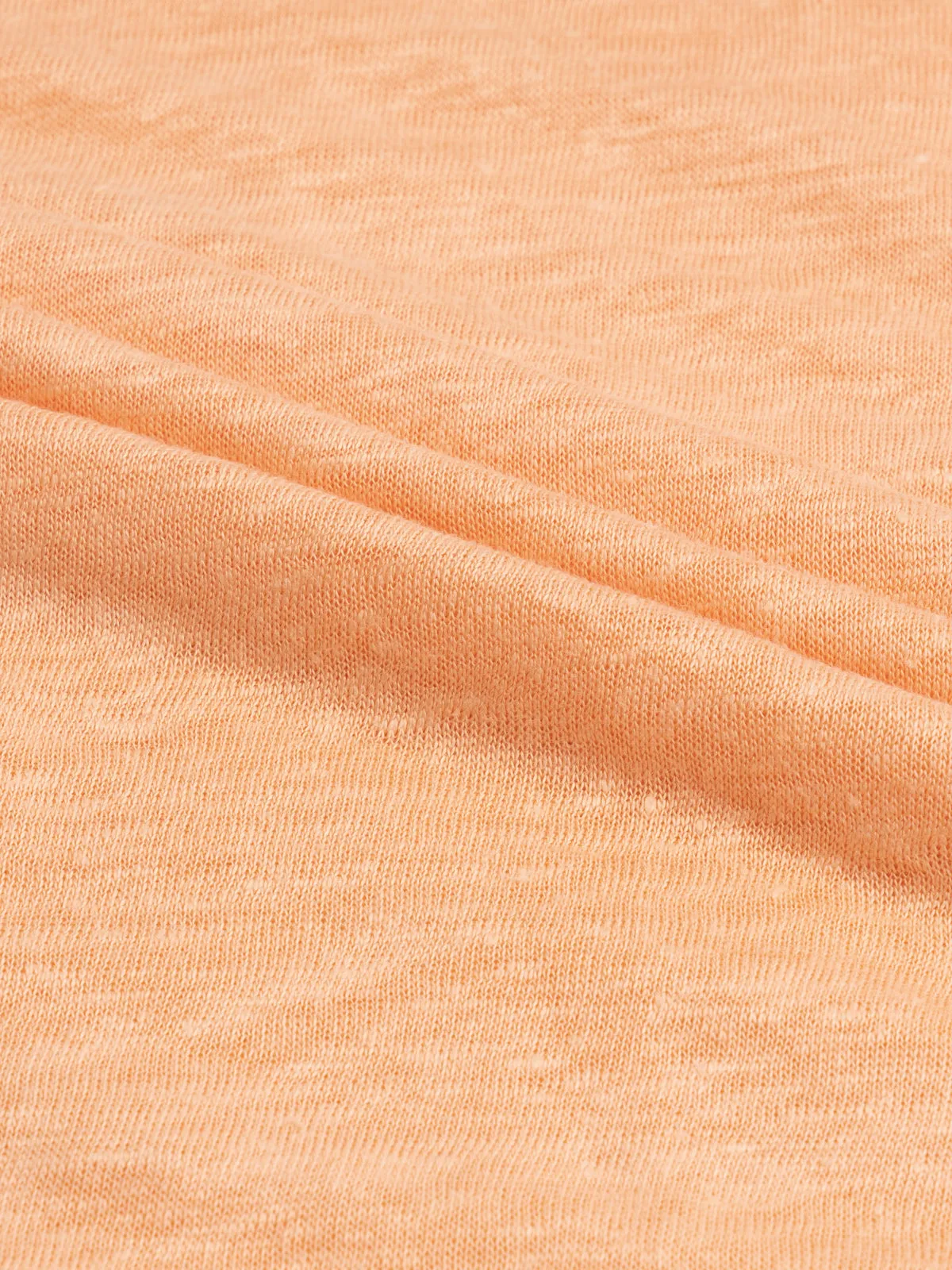 Peach Linen Polo Shirt