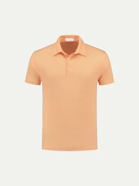 Peach Linen Polo Shirt