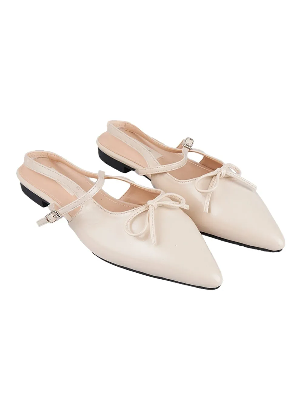 Ribbon Glossy Strapped Flats IJ530