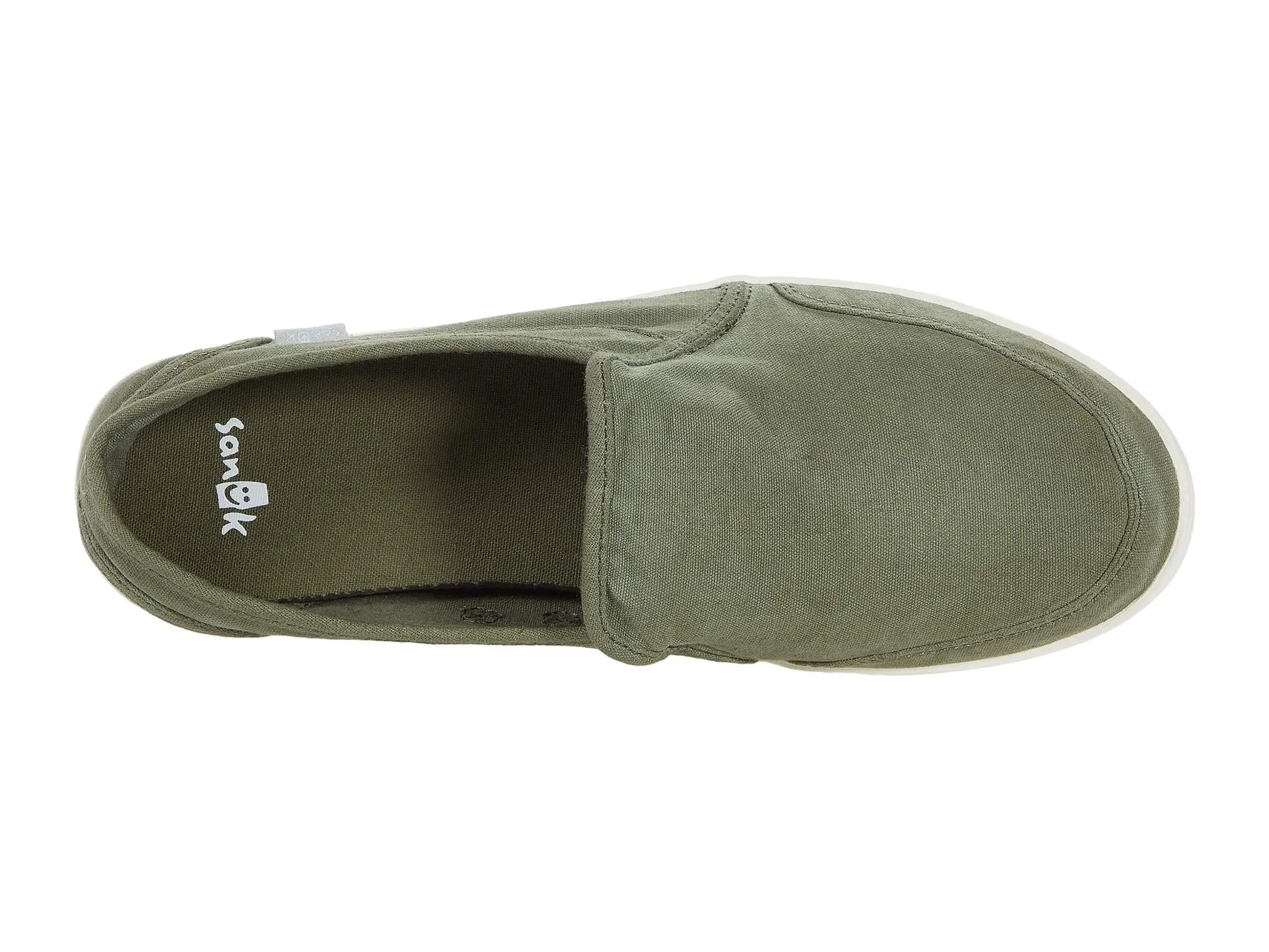 Sanuk PAIR O DICE Casual Canvas Slip On Loafers MILITARY GREEN (6.5, MILITARY GREEN)