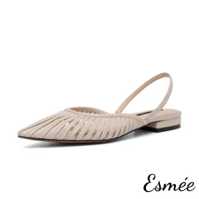Slingback Flat Mules in Lambskin Leather