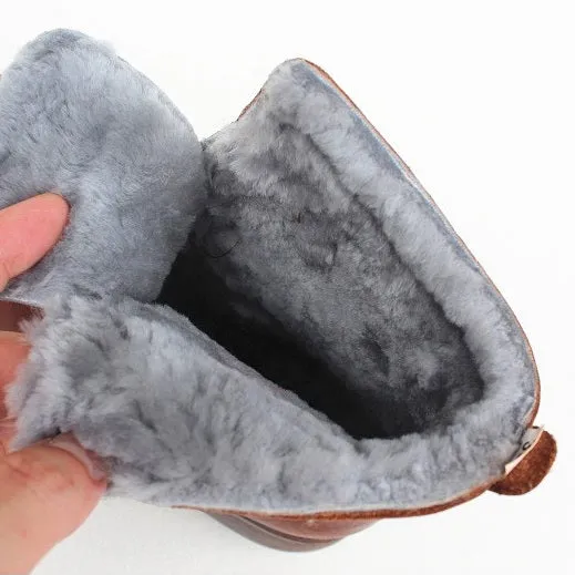 Soft Fur Liner Comfy Wedge Winter Boots