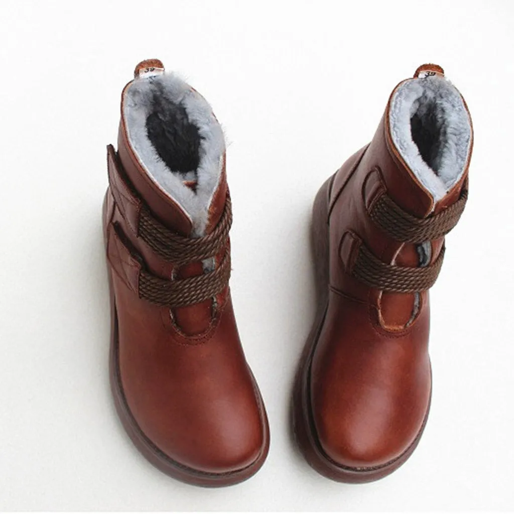 Soft Fur Liner Comfy Wedge Winter Boots