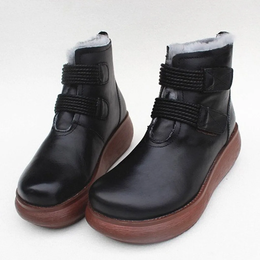 Soft Fur Liner Comfy Wedge Winter Boots