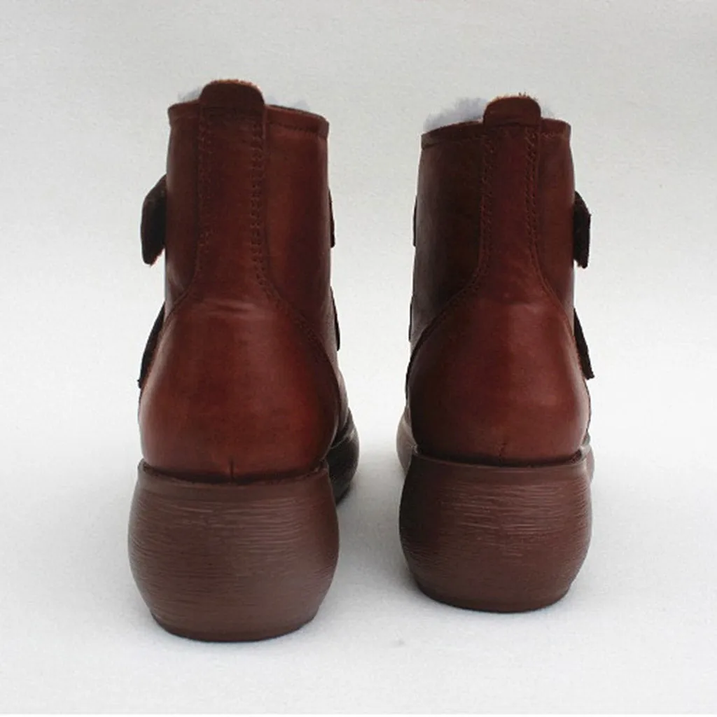 Soft Fur Liner Comfy Wedge Winter Boots