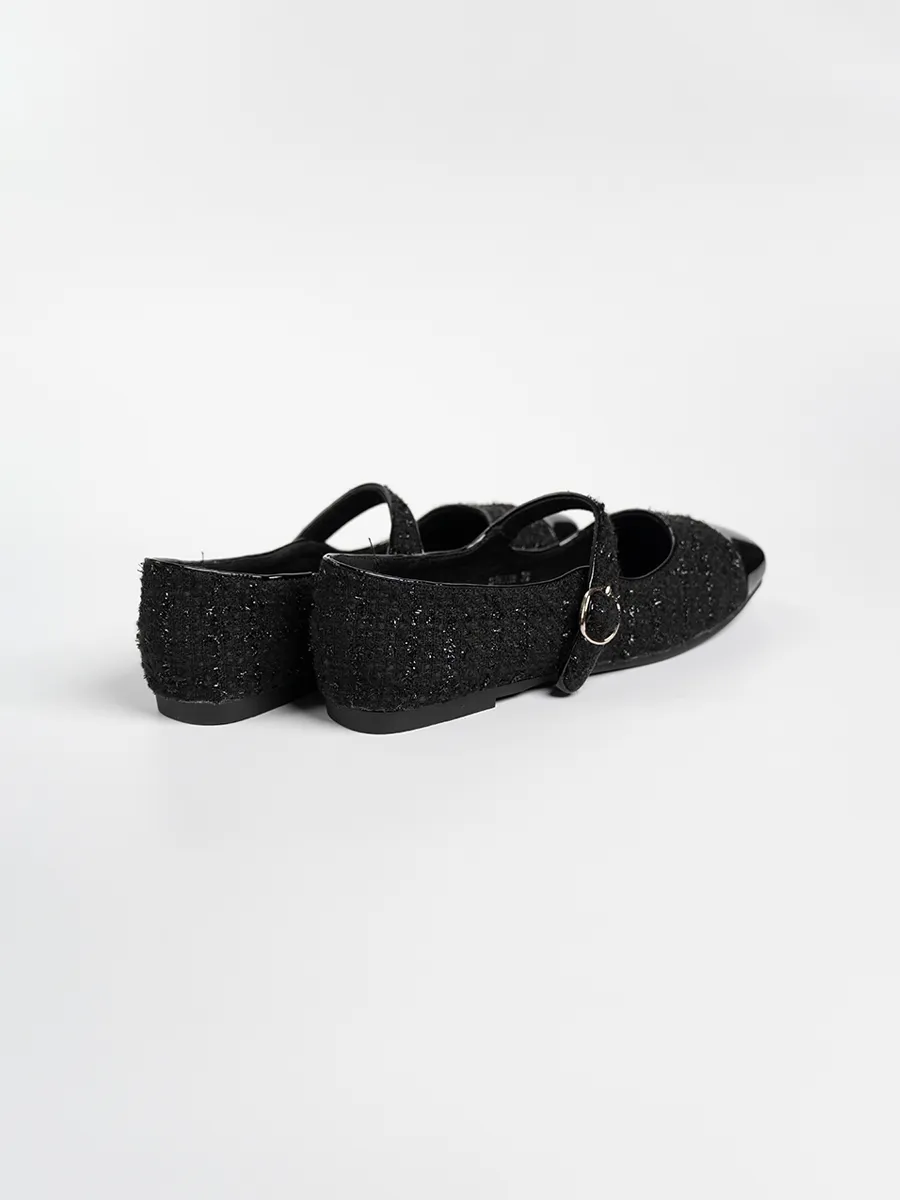 Taylor Tweed Strap Flats