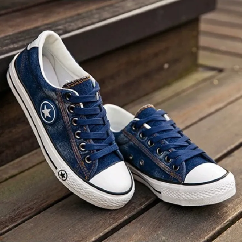 Women's Summer Denim Lace Up Sneakers