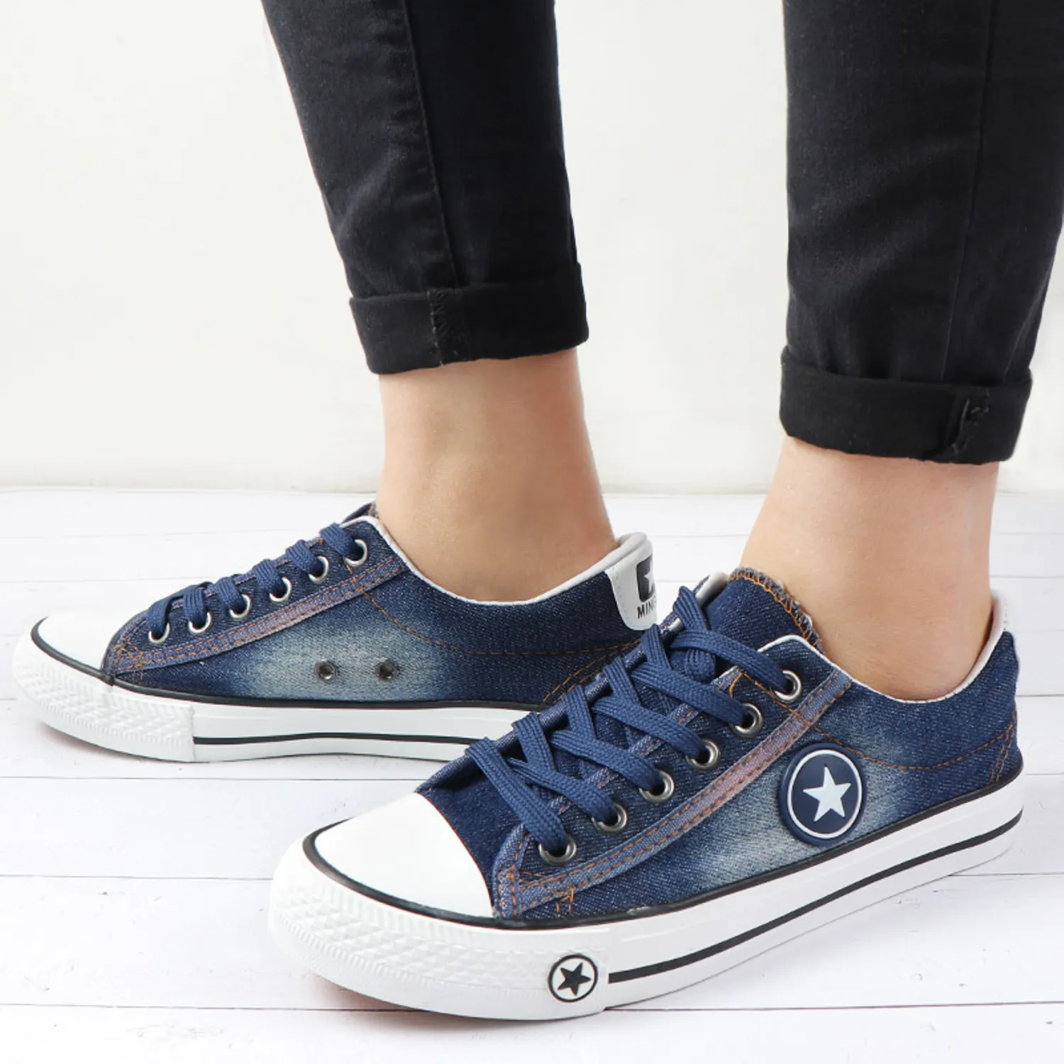 Women's Summer Denim Lace Up Sneakers
