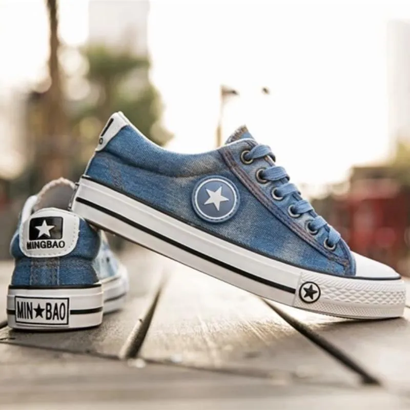 Women's Summer Denim Lace Up Sneakers