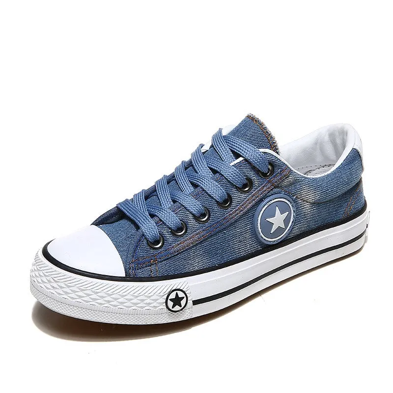Women's Summer Denim Lace Up Sneakers