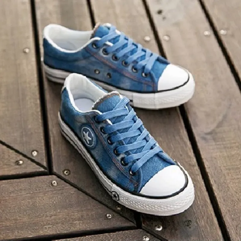 Women's Summer Denim Lace Up Sneakers