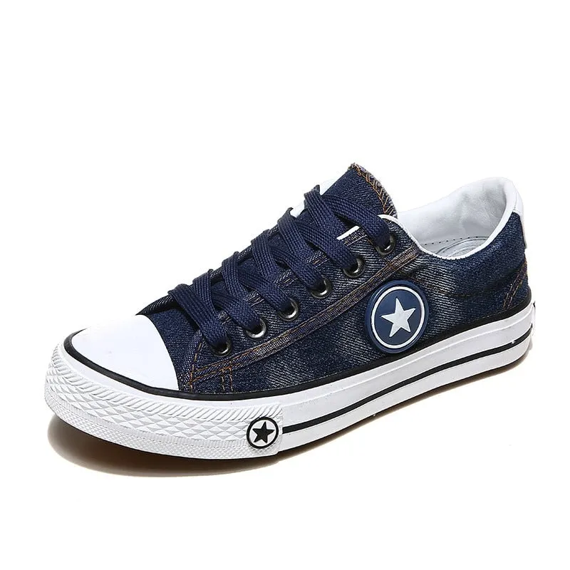Women's Summer Denim Lace Up Sneakers